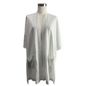 Chico’s Two Pocket Lightweight Open Front Cardigan NWT Gray Size Large Petite